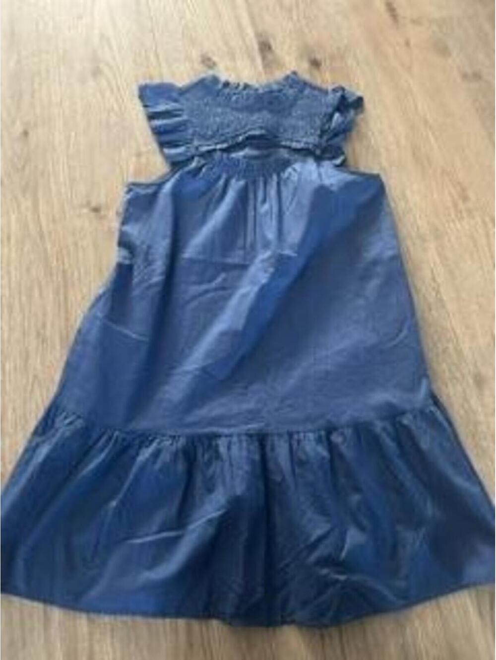 Old Navy Smocked Ruffle Dress Womens Small Blue Cutout Tiered Sleeveless